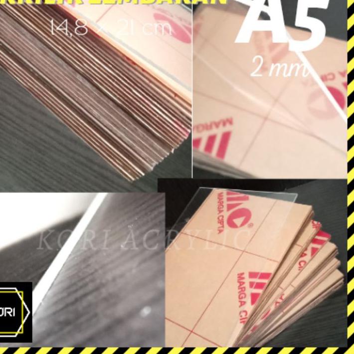 

ㄸ Akrilik Acrylic Lembaran A5 2 mm Bening 14,8 x 21 cm | Akrilik Potong | Akrilik Lembar テ