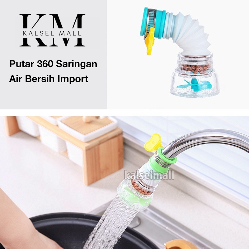 Sambungan Kepala Kran Air Fleksibel + Filter Penjernih Air Anti Splash Saringan Penyaring Keran Shower Air Elastis Praktis Bisa Diputar Saringan Kran Kipas Mini Shower Head Filter ART63