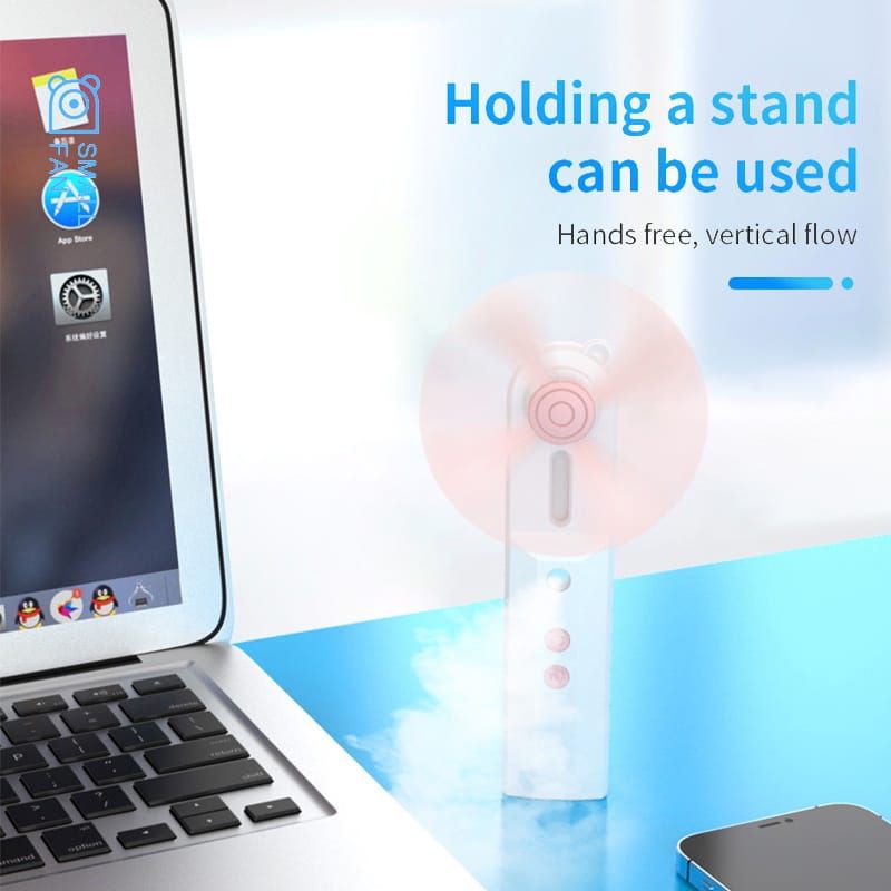 Kipas Angin Portable 2in1 Nano Spray Fan Face Steam Charge USB Praktis Multiguna