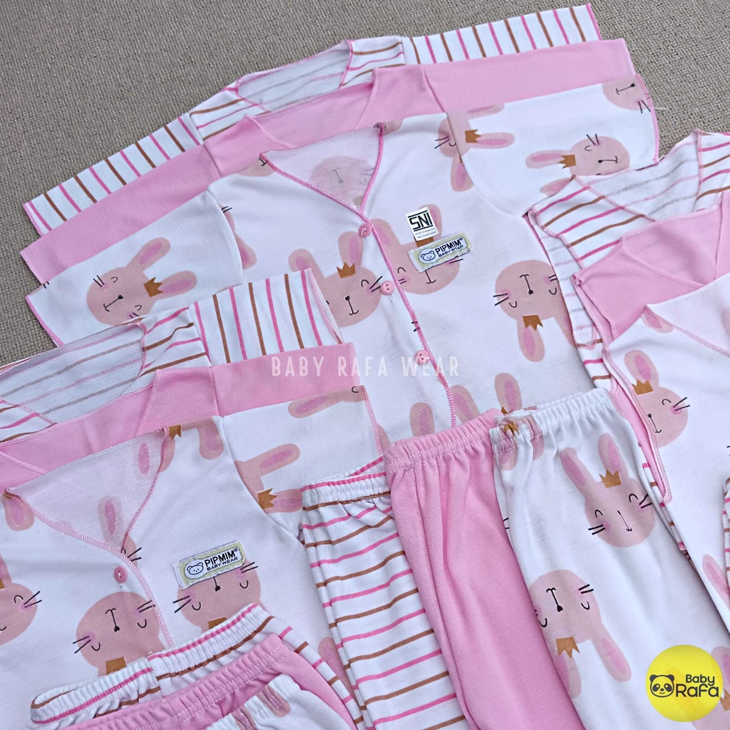 18 Pcs Baju Bayi Celana Bayi Setelan Bayi Perempuan Baju Bayi Perempuan PINK BUNNY Newborn Baju Bayi Baru Lahir PIP MIM BABY