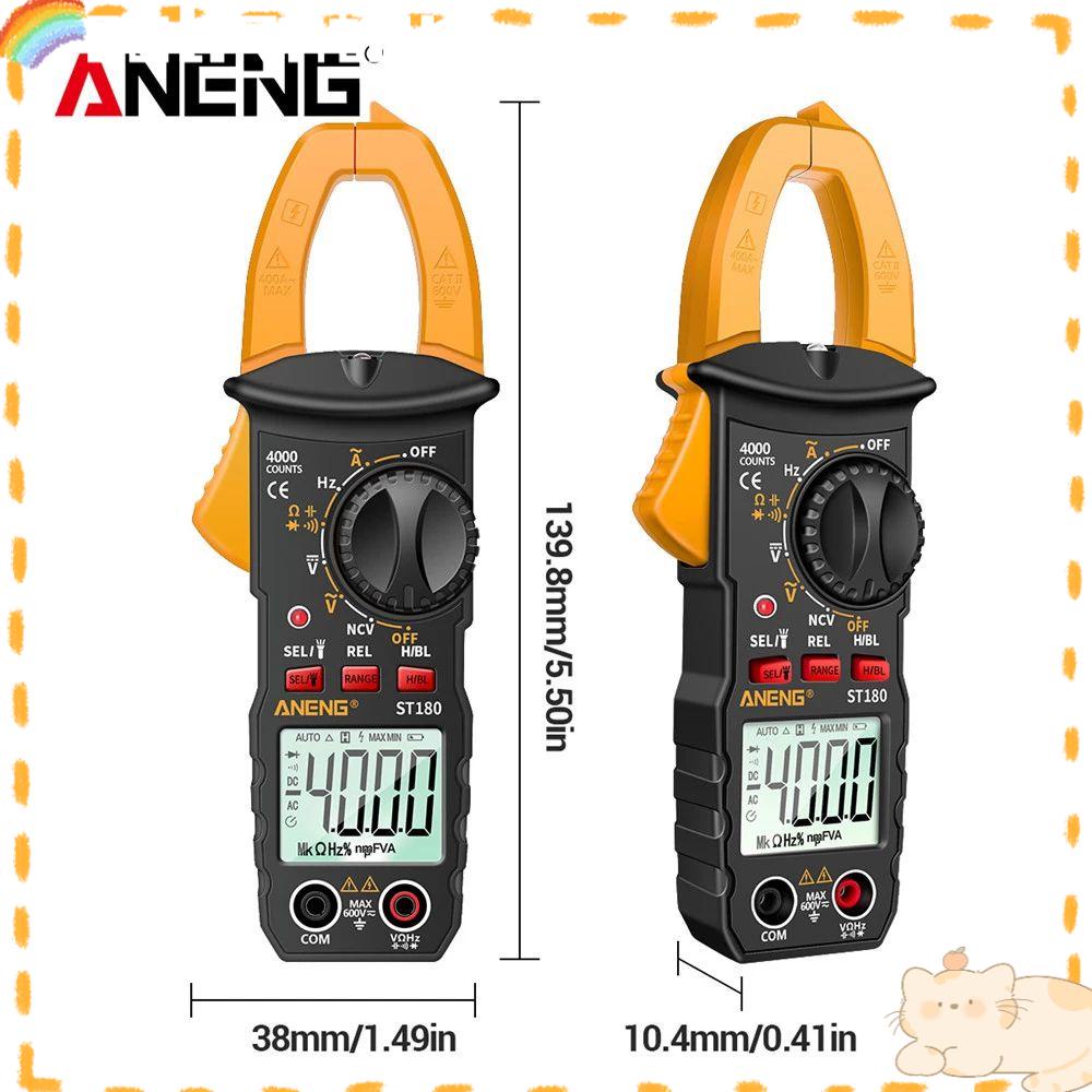 Solighter Digital Clamp Meter ANENG ST180 Amp Hz Kapasitansi NCV Ohm Test Mobil Amp DC/AC Ammeter