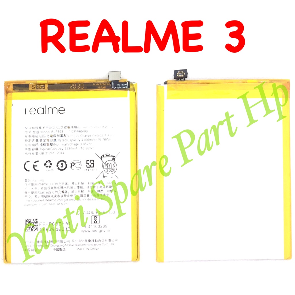 Baterai Realme 3 BLP693 Original New