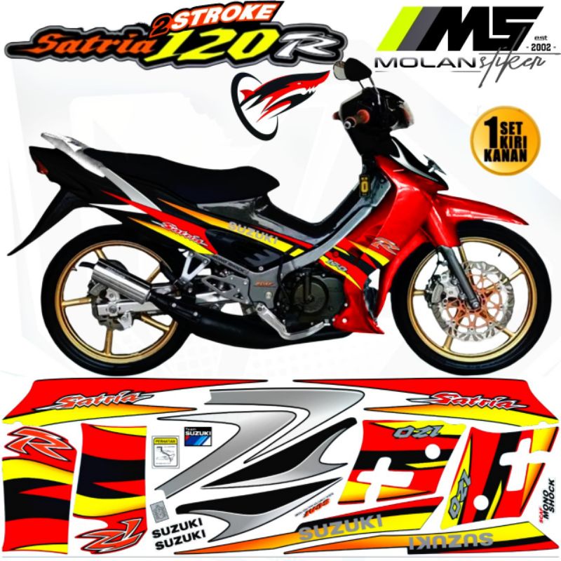 Decal Sticker Striping Variasi Motif Ori Satria R 120 LSCM Hiu Agresif /Satria R 120 hiu 2 Tak /Satr