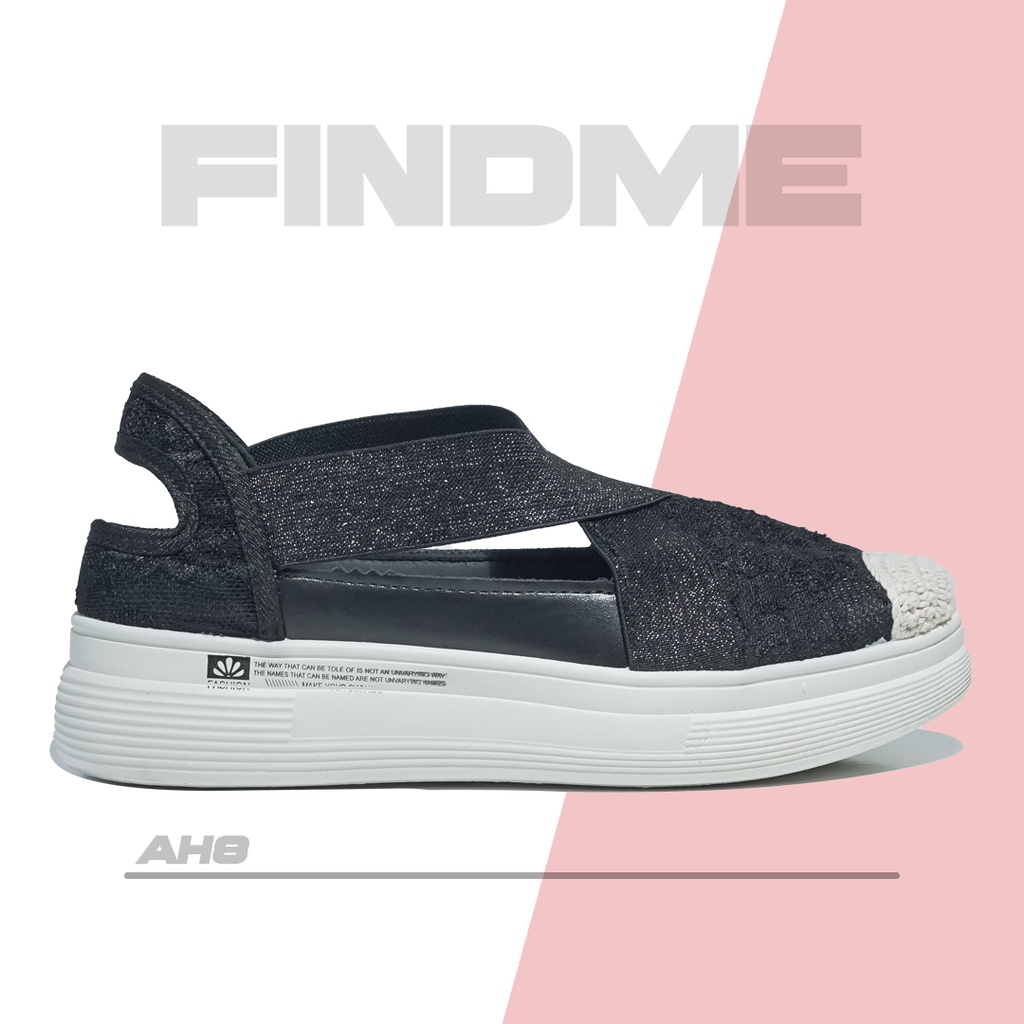 SEPATU WEDGES WANITA DESIGN SPARKLING MATERIAL BROKAT KARET BLING-BLING IMPORT AH8