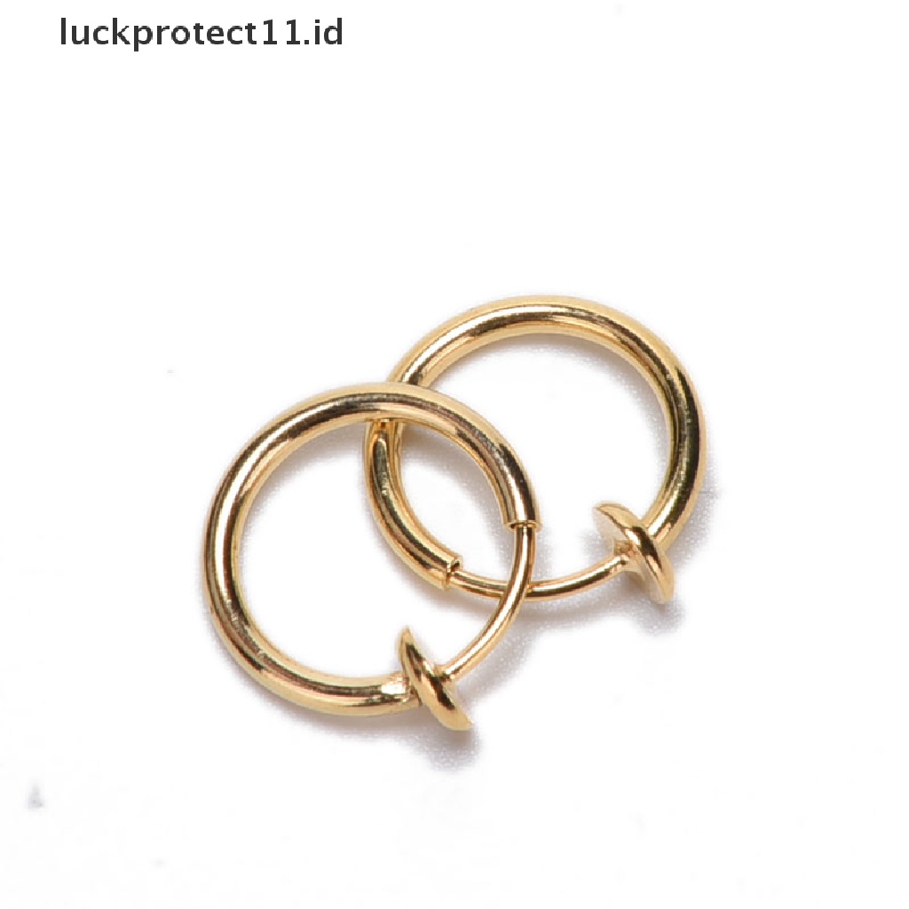 /Fashion Hot// Fashion// 2PC Anting Tusuk Palsu Punk Klip On Tubuh Hidung Bibir Cincin Hoop Telinga Unisex.