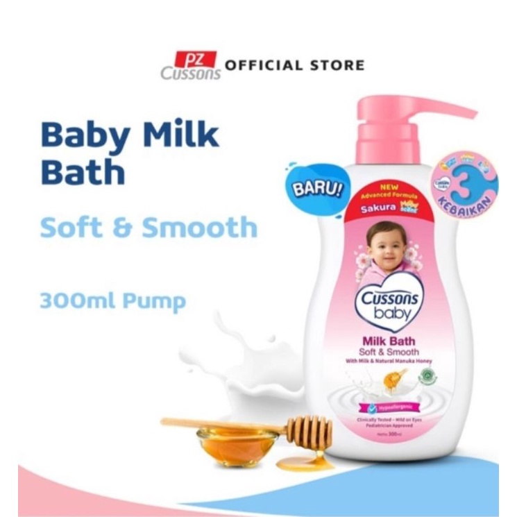 Cussons Baby Milk Bath ( sabun mandi) soft &amp; smoth 300ml