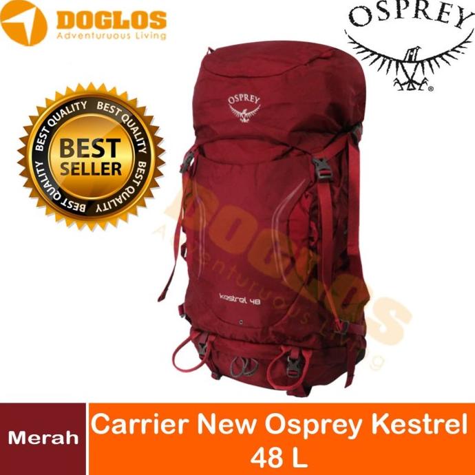 Tas Carrier OSPREY Kestrel 48 New Original Backpack Ori Gunung Red
