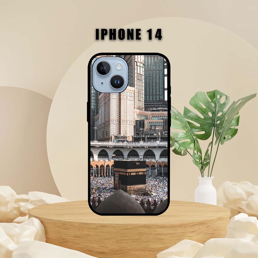 (SV85) Case | Hardcase  Kilau Iphone 14 | Casing Hp Iphone | Pelindung Smartphone | Motif Mekkah