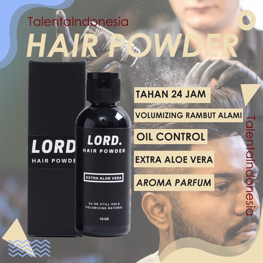 Hair Styling Lord Powder Rambut Pria Pomade Bubuk Bedak Extra Aloe Vera Aroma Parfum