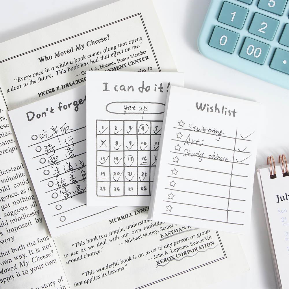 Augustina Memo Pads DIY Tulisan Pads Notebook Perlengkapan Kantor Plan Notebook Checklist Rippedable Notebook