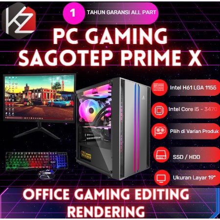 PC Lengkap Gaming i5 3470 (GTX 1050Ti 4GB ) Cocok editing render cepat