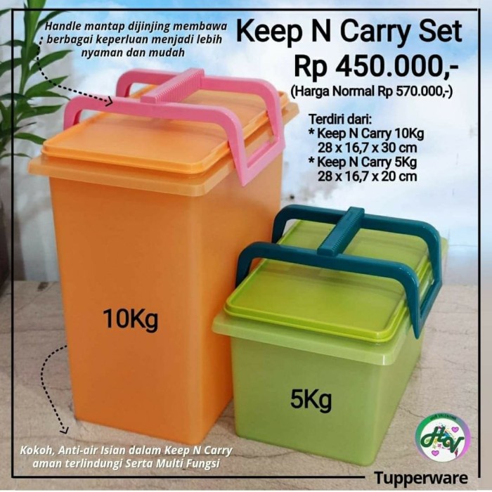 Pmset Keep N Carry Ukuran 10 Kg Dan 5 Kg Tupperware