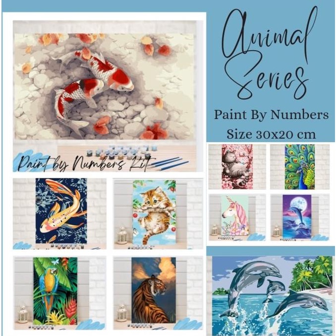 

[BISA COD] DIY Lukisan Paint by Numbers Kit 30 x 20 cm - ANIMAL SERIES