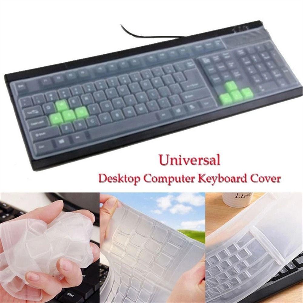 Agustinina Cover Keyboard Komputer Desktop Debu-Bukti Transparan Waterproof Silikon Keyboard Film