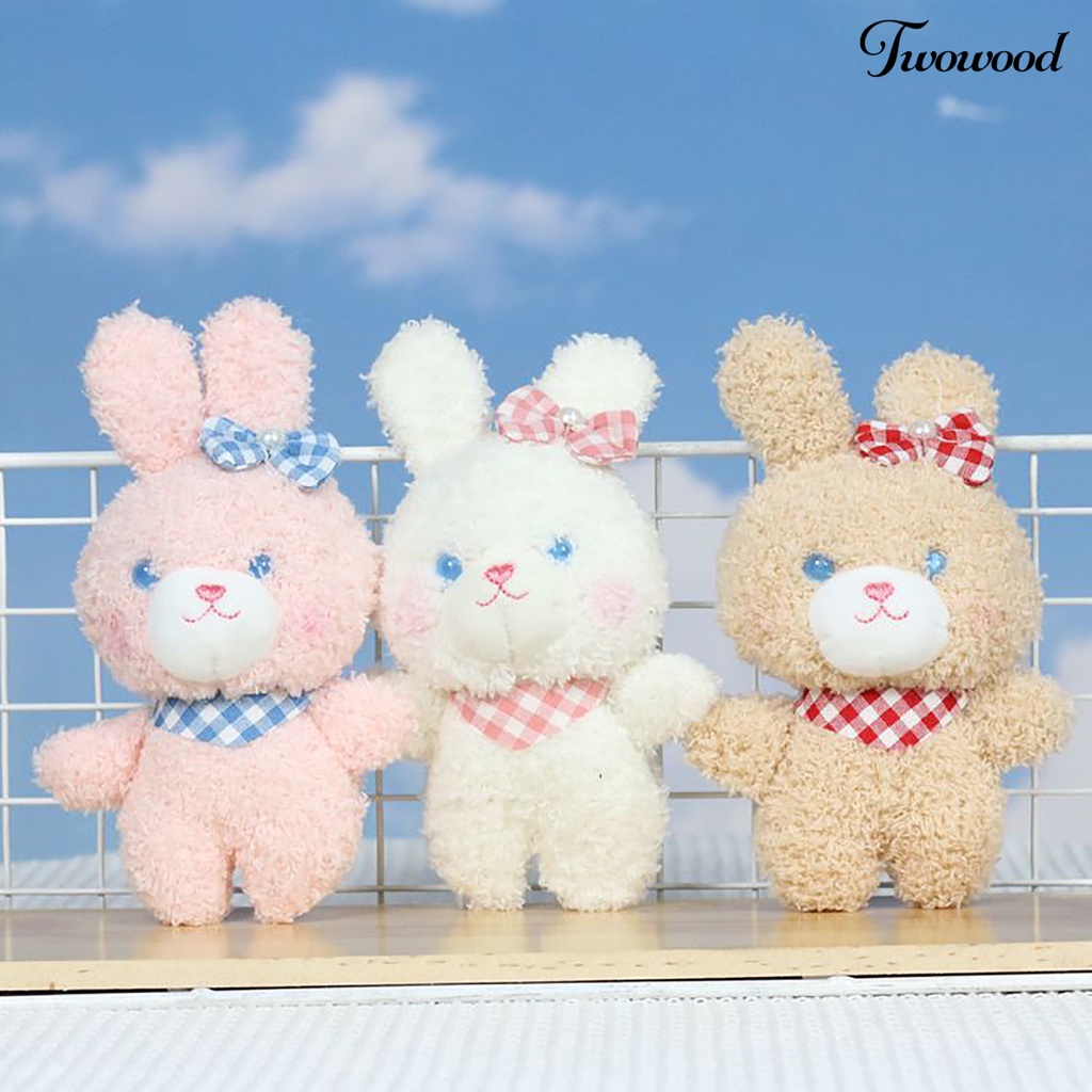 Twowood Rabbit Keychain Multiguna Realistis Tiga Dimensi Berbulu Hadiah Liburan Super Lembut Indah Kartun Kelinci Boneka Mewah Mainan Kunci Liontin Untuk Anak