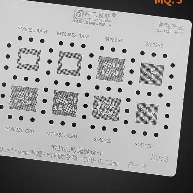 Flash Sale PLAT MQ3 AMAOE / Amaoe MQ3 BGA Reballing Untuk Qualcomm Snapdragon 865 SM8250 7250 SM7150