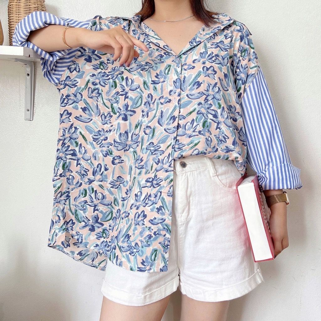 BEFAST - ZFS OOTD KEMEJA CITRA / LOUISA SHAKILA OVERSIZE SHIRT / Kemeja Lengan Panjang Motif / Pakaian Wanita Casual Daily / Kemeja Oversize Keluaran Terbaru / Fashion Wanita Remaja Kekinian / Outfit Wanita Modis