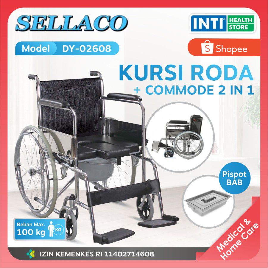 SELLA - Kursi Roda 2In1 + Commode Chair DY 02608