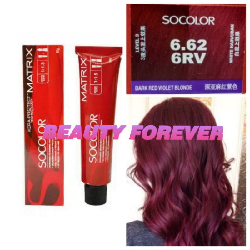 MATRIX SOCOLOR NO. 6.62 / 6RV DARK RED VIOLET BLONDE  90ML