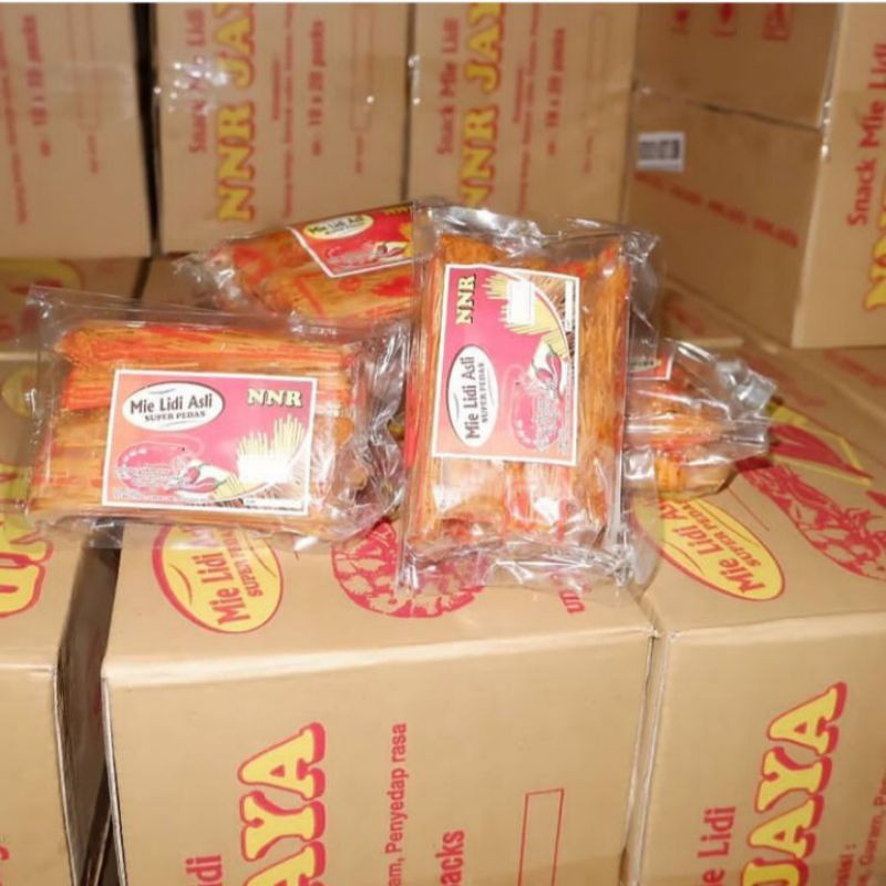 

NNR Mie Lidi Asli Super Pedas Kemasan Mika - Isi 10pc / Mi Carang Sunduk Bumbu Cabe Kering Jadul Enak