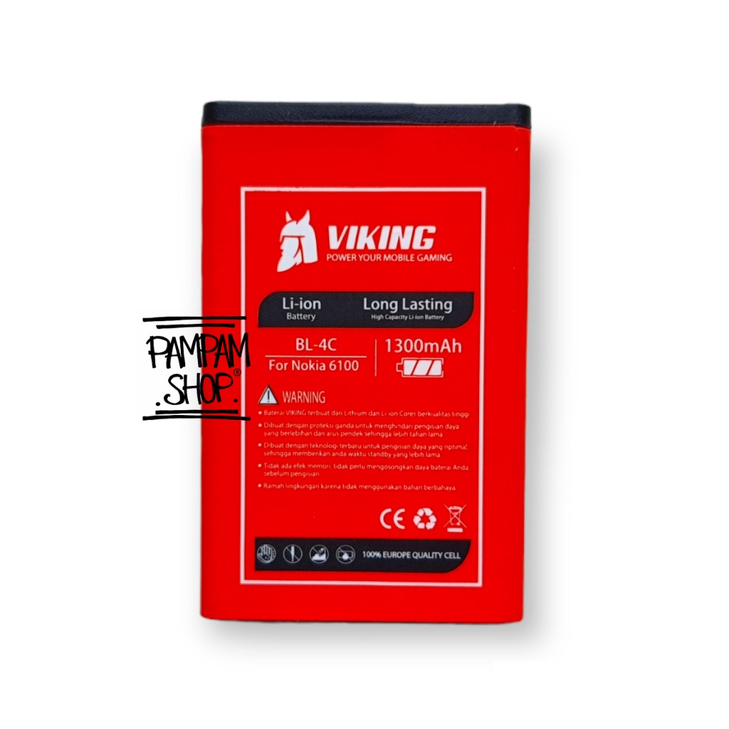 Baterai VIKING Double Power Original Nokia BL-4C BL4C 1202 1661 2650 3500 6100 6300 X2-00 Batre Ori