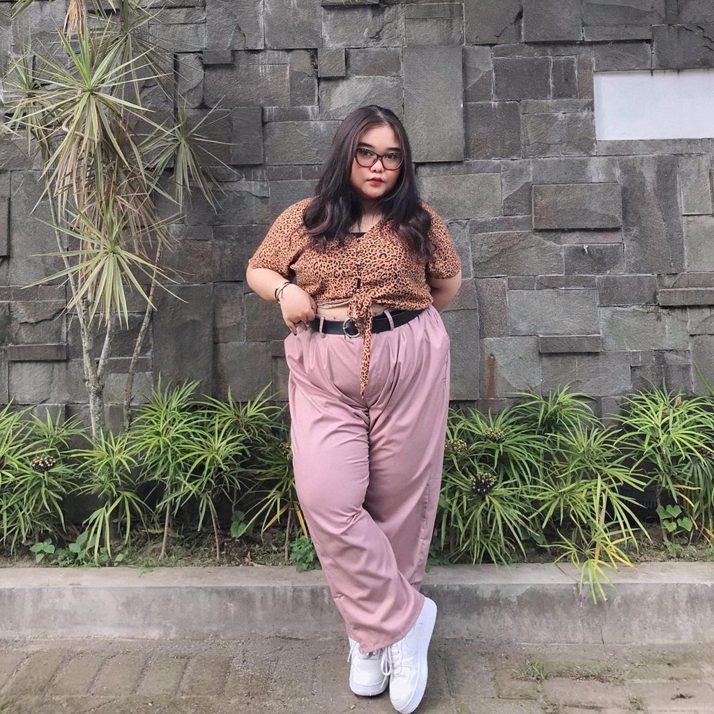 Jumbo Baggy Pants BB 80 KG - 135 KG Celana Panjang Wanita Jumbo Big Size Celana Kantor Wanita Jumbo