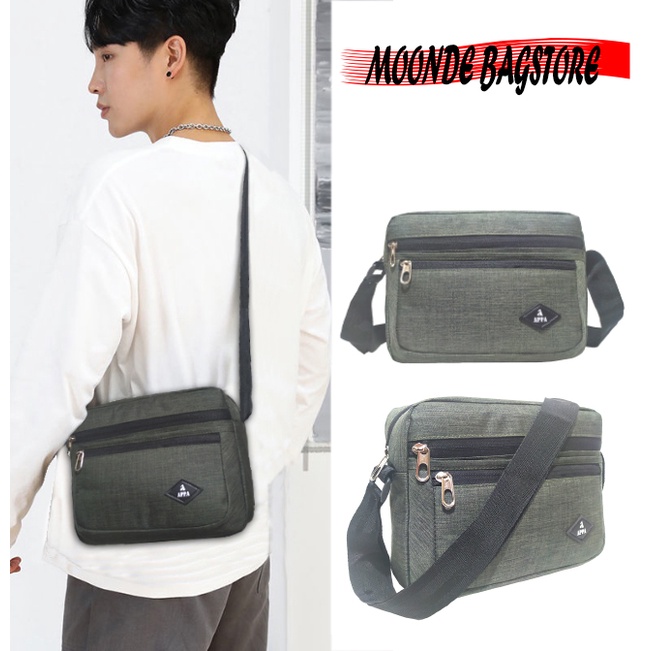 Tas Pria Multi-Fungsional Kasual Messenger Kanvas APPA7042 Pria Tas Selempang Bahu Kecil Crossbody b