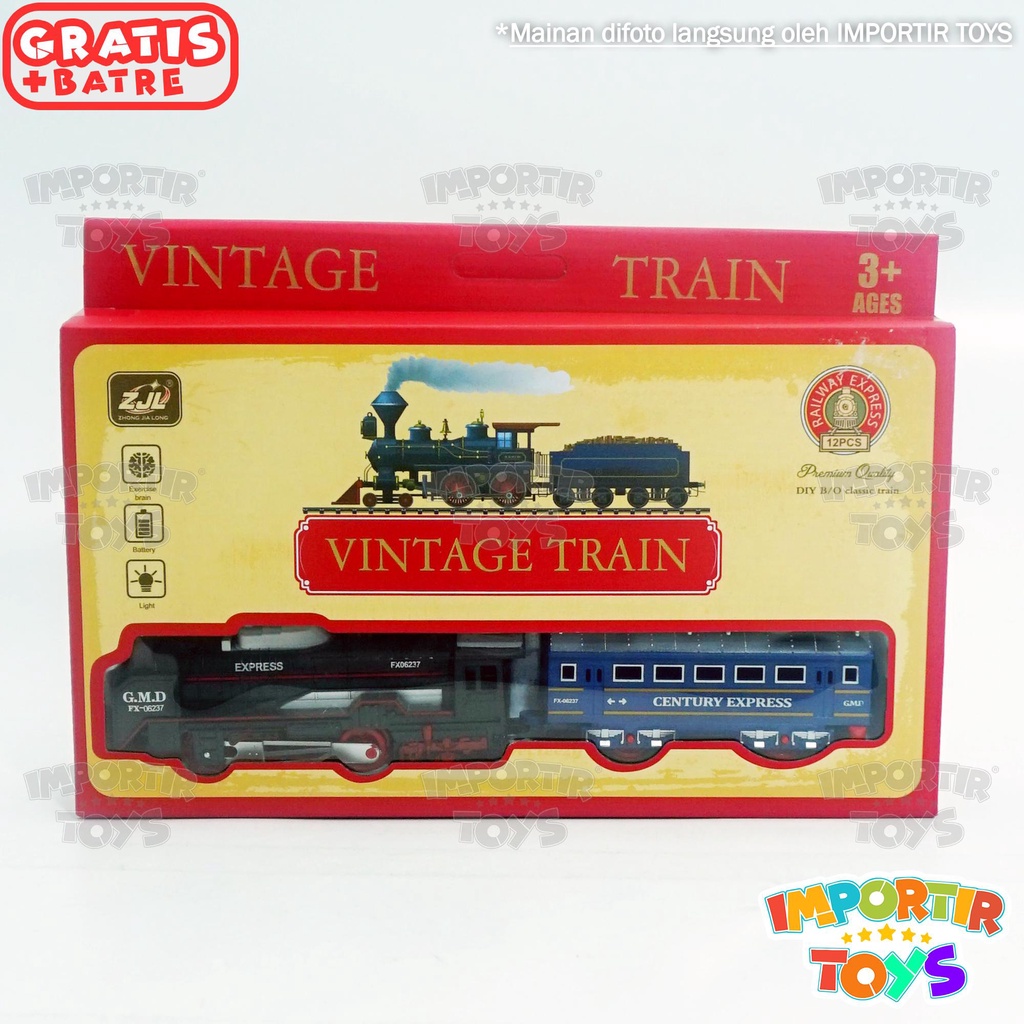 Kereta Api Vintage Train Clasic Premium Quality berlampu