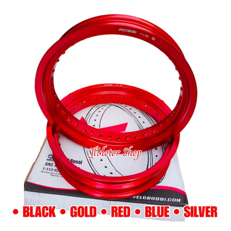 Velg Lebar 250 300 350 Ring 17 Merah Biru Gold Hitam SILVER Chrome Croum Rossi  wm