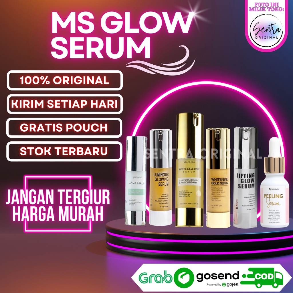 Jual MS Glow Serum Acne Whitening Gold Lifting Glow Luminous Peeling ...