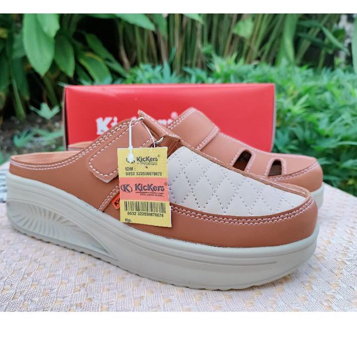 Model baru - WEDGES SEPATU SENDAL WANITA KICKERS ST / SANDAL WANITA SLOP WEDGES KICKERS DUA WARNA / 