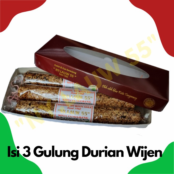 

Dodol Durian Wijen Asli Ny.Lauw55 Paket Isi 3 Tx0124