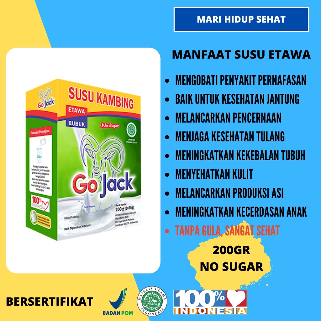 

Susu Kambing Etawa Go Jack 200 Gram NO SUGAR