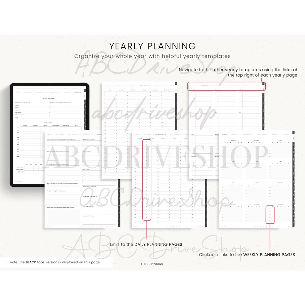 Digital Planner - Undated Daily Planner Portrait