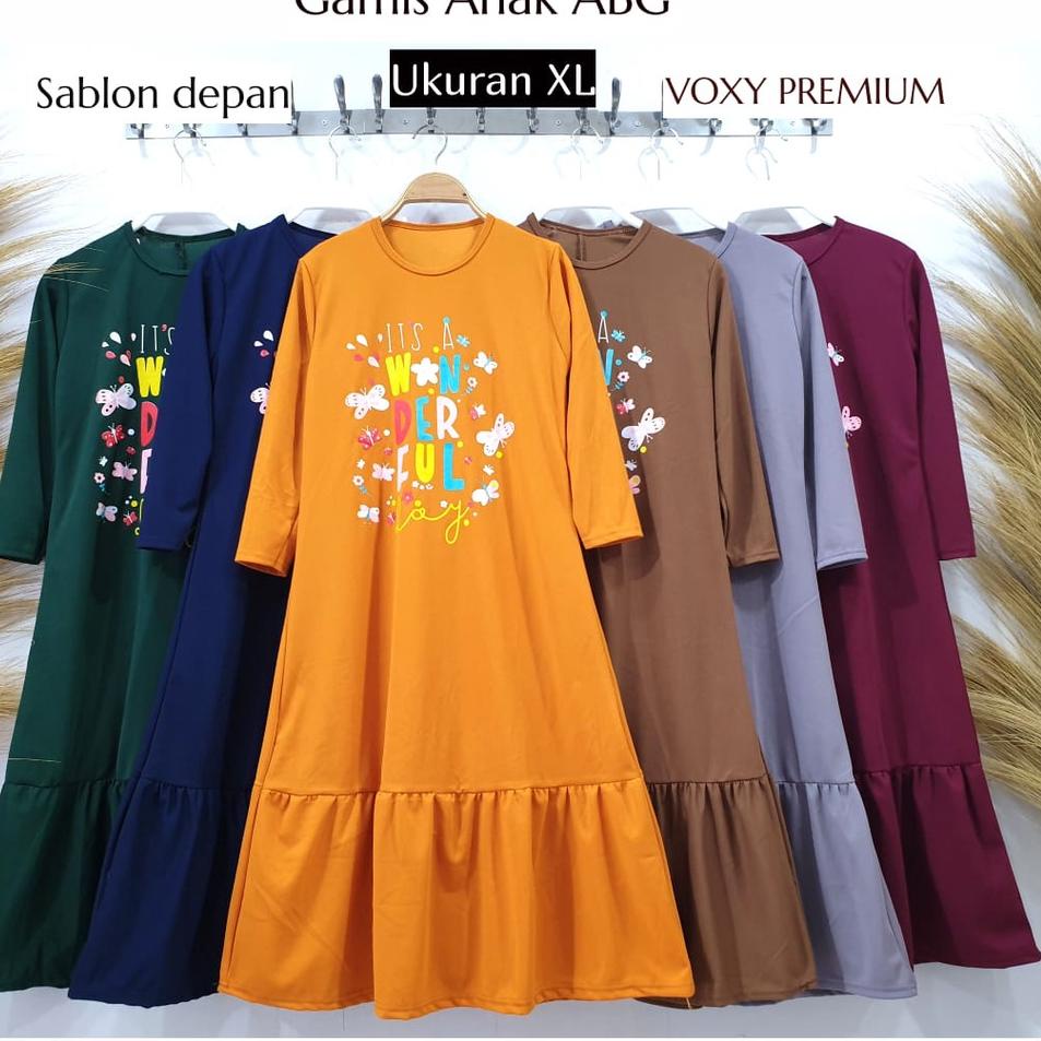 Miliki westylis Gamis Anak Perempuan Motif Wonderful Rumbai Bawah 3-11Tahun  Real Pick  Gamis Anak L