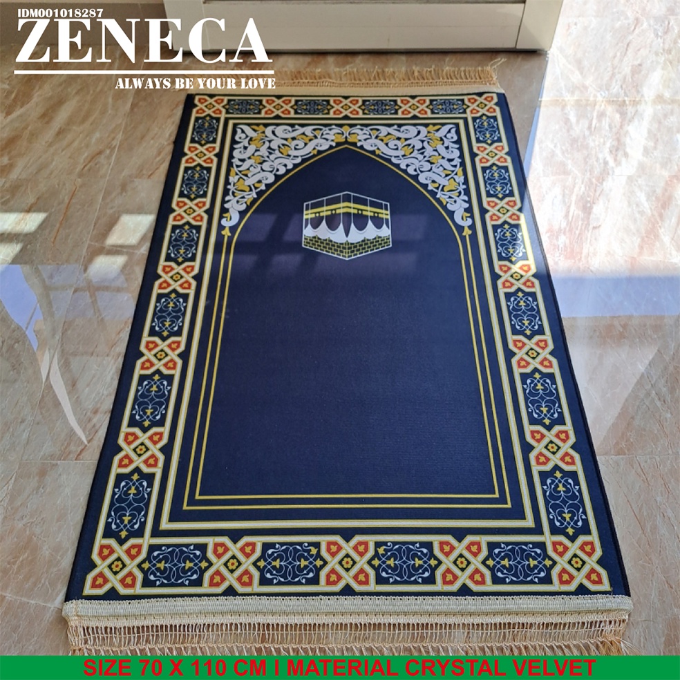 Zeneca Sajadah Turki Premium Print 3D Bahan Crystal Velvet Ukuran 70 x 110cm Kualitas Tinggi