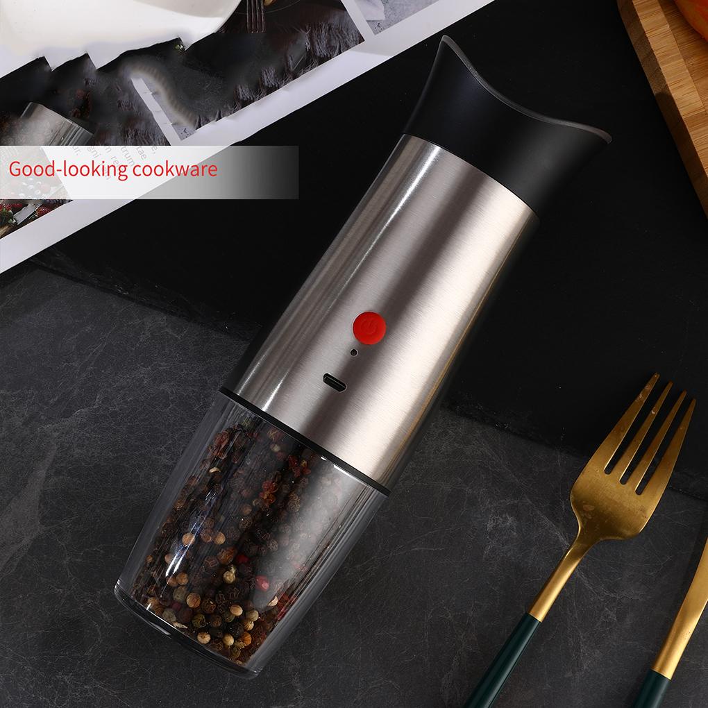 42v 140ml Stainless Steel Elektrik Salt Pepper Grinder Detachable Mill 1200mAh Alat Gerinda Baterai Lithium Dengan Lampu LED