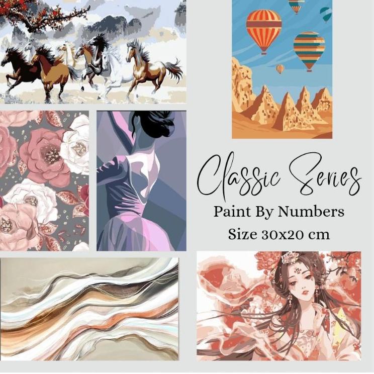 

Top Surprise Paint By Number 30x20cm with WOODEN FRAME DIY PAINTING KIT all picture readystock