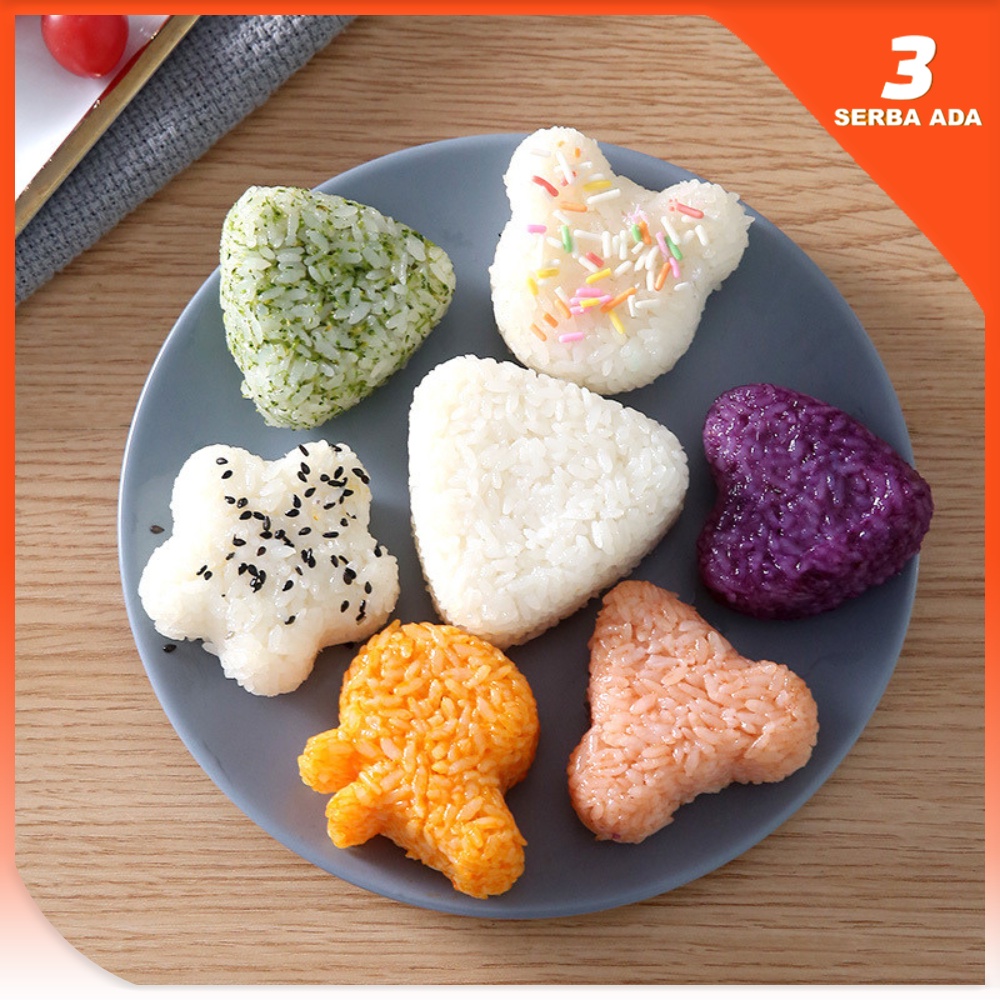 Cetakan Nasi 1 Set isi 6 Gratis Sendok Nasi / Cetakan Nasi Bento Karakter / Cetakan Sushi dan Onigiri / Cetakan Nasi Karakter / Cetakan Bento Karakter Set / Cetakan Bekal Anak Karakter