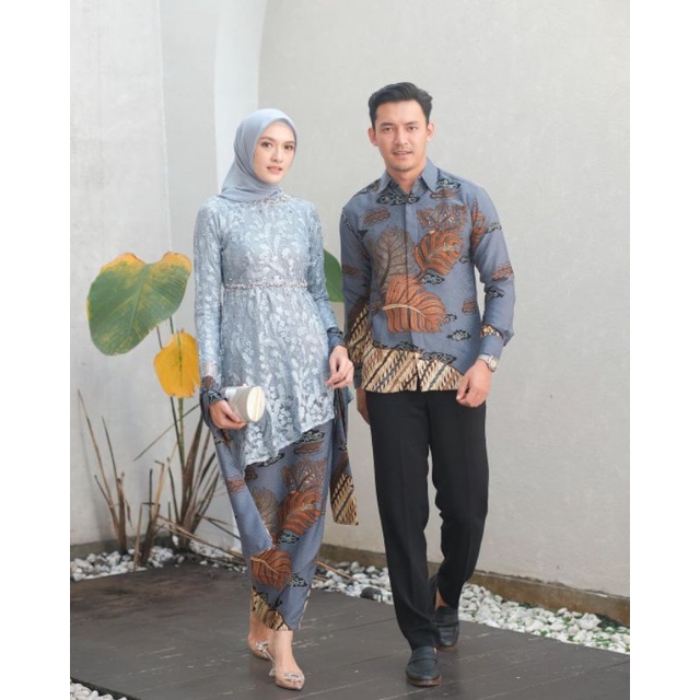 SET COUPLE ZARA ICE BLUE | KEBAYA MODERN KEBAYA LAMARAN KEBAYA WISUDA KEBAYA TUNANGAN TERBARU