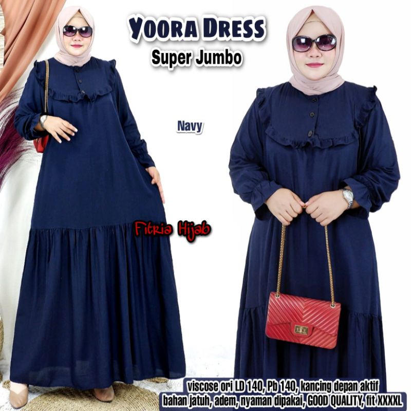 GAMIS SUPER JUMBO LD 140 GAMIS RAYON JUMBO NADIRA MAXY YOORA DRESS