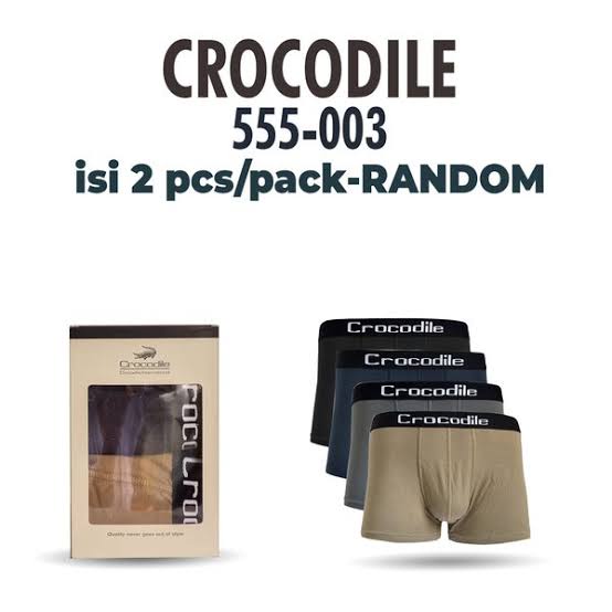 1 Box isi 2 Pcs Celana Dalam Boxer Crocodile 555 003 - CD Boxer Pria