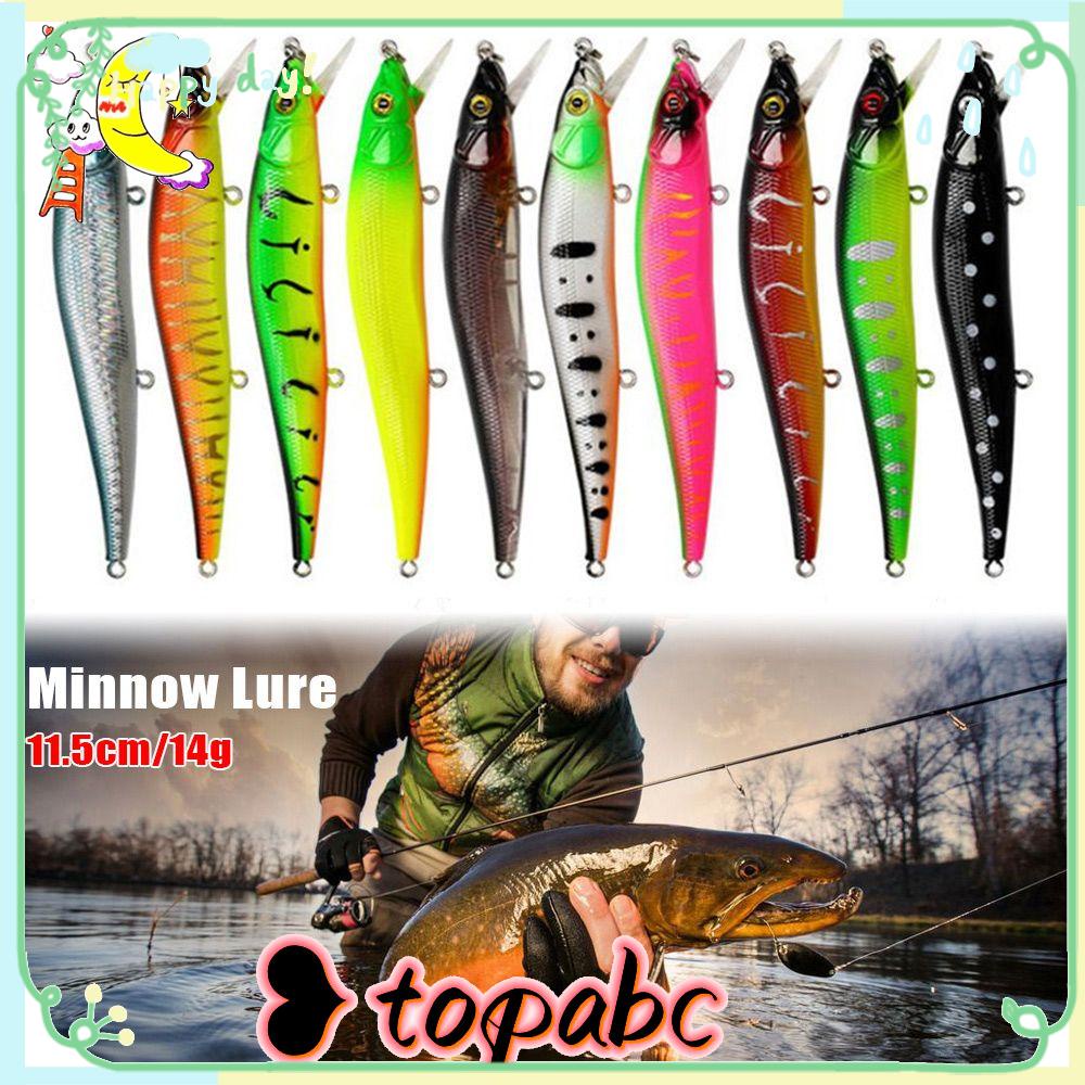 Top 11.5cm 14g Pemikat Pancing 3D Eyes High Hit Rate Hard ABS Bentuk Ikan Kecil