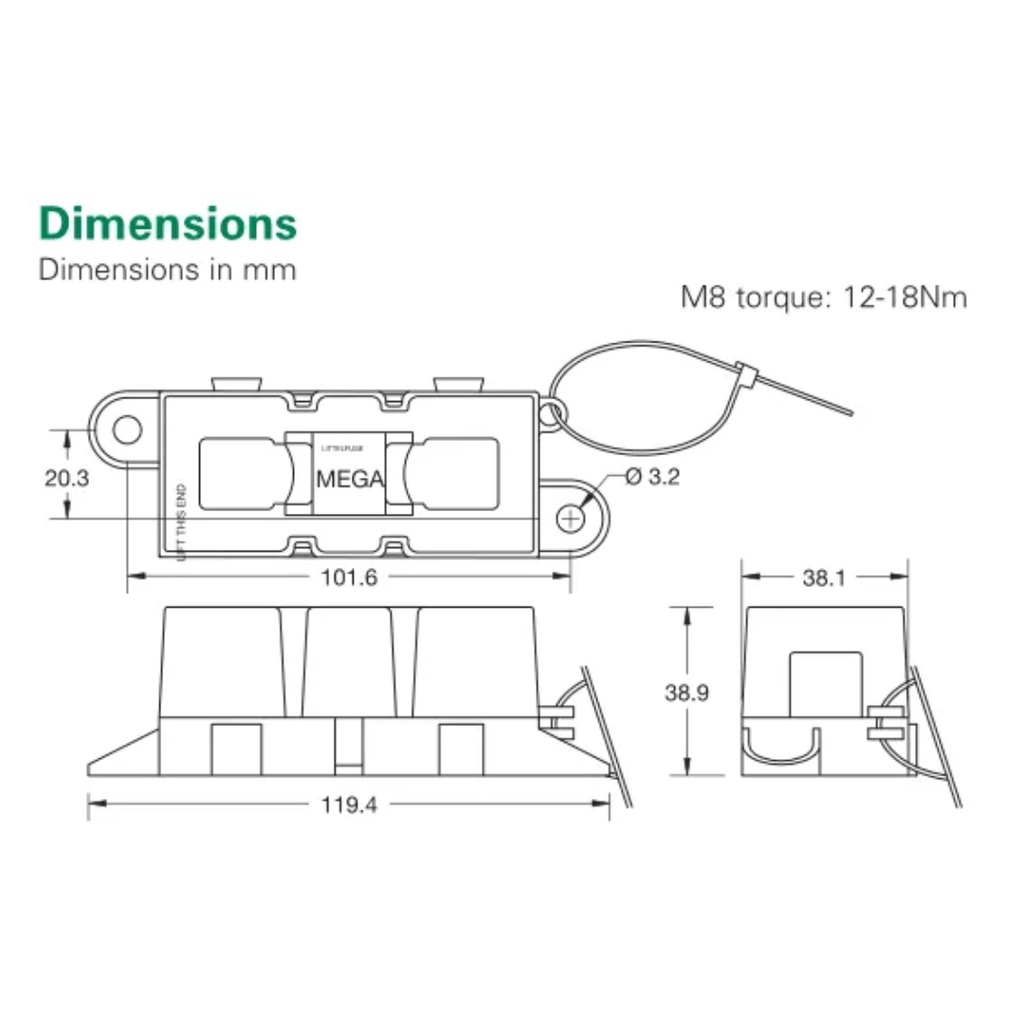 ANM-H3 MEGA Auto Fuse Holder/Blade Fuse Holder / ANM Baut Fuse Holder