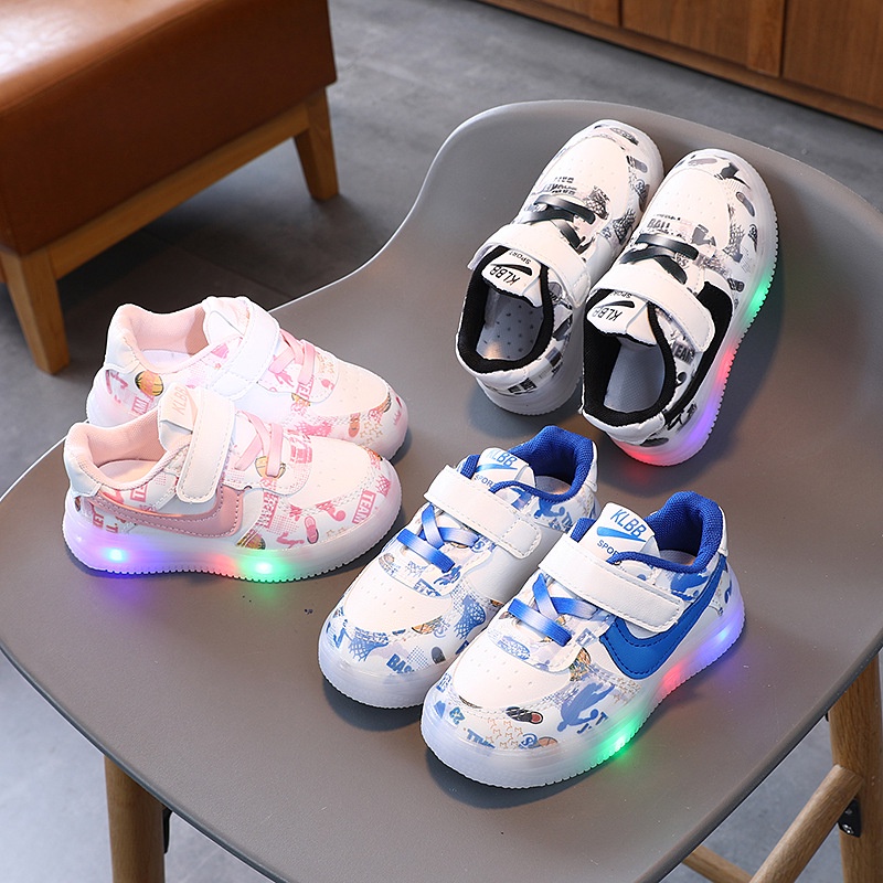 [Tokobig] Akiro Sepatu LED Sepatu Sneakers Anak Ukuran 21-30 Usia 1-5 Tahun