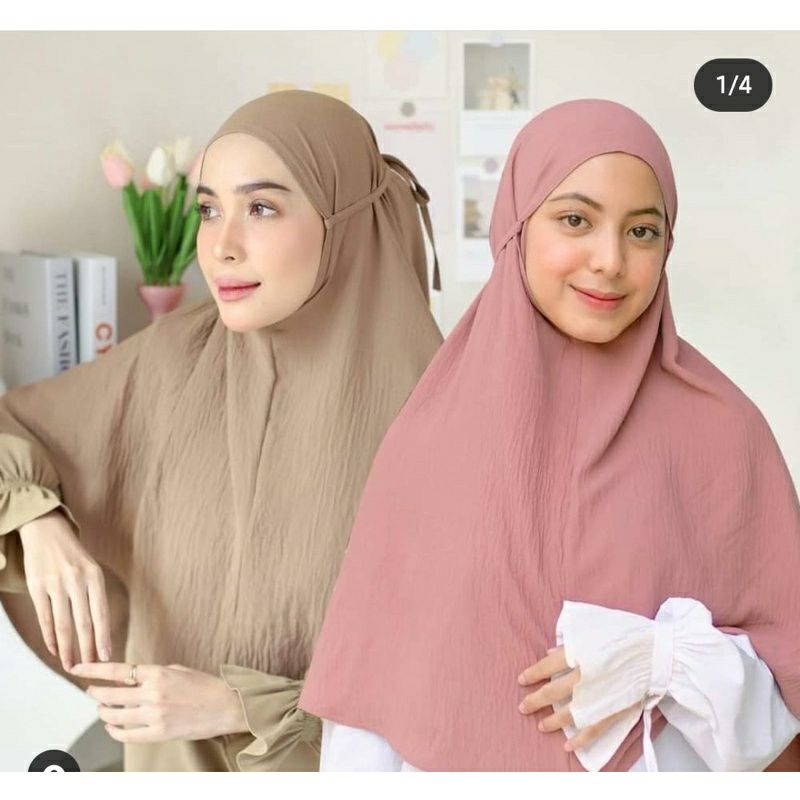 BERGO CRINKLE AIR FLOW /BERGO MARYAM CRINKLE TALI JILBAB INSTAN