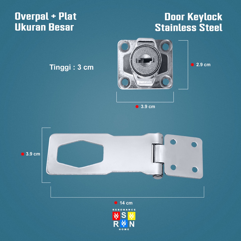 RKG Overpal + Plat Tebal Besar 4 Inch / Overpal Stainless Tebal