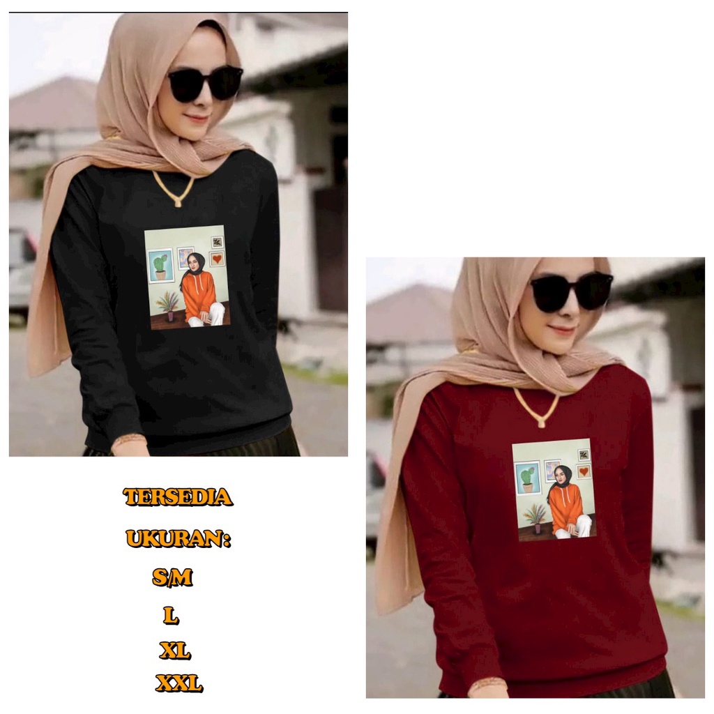 ALIPIO FASHION - BAJU SWEATER HIJAB 2 / fashion wanita / sweater wanita / lengan panjang / keren / terbaru