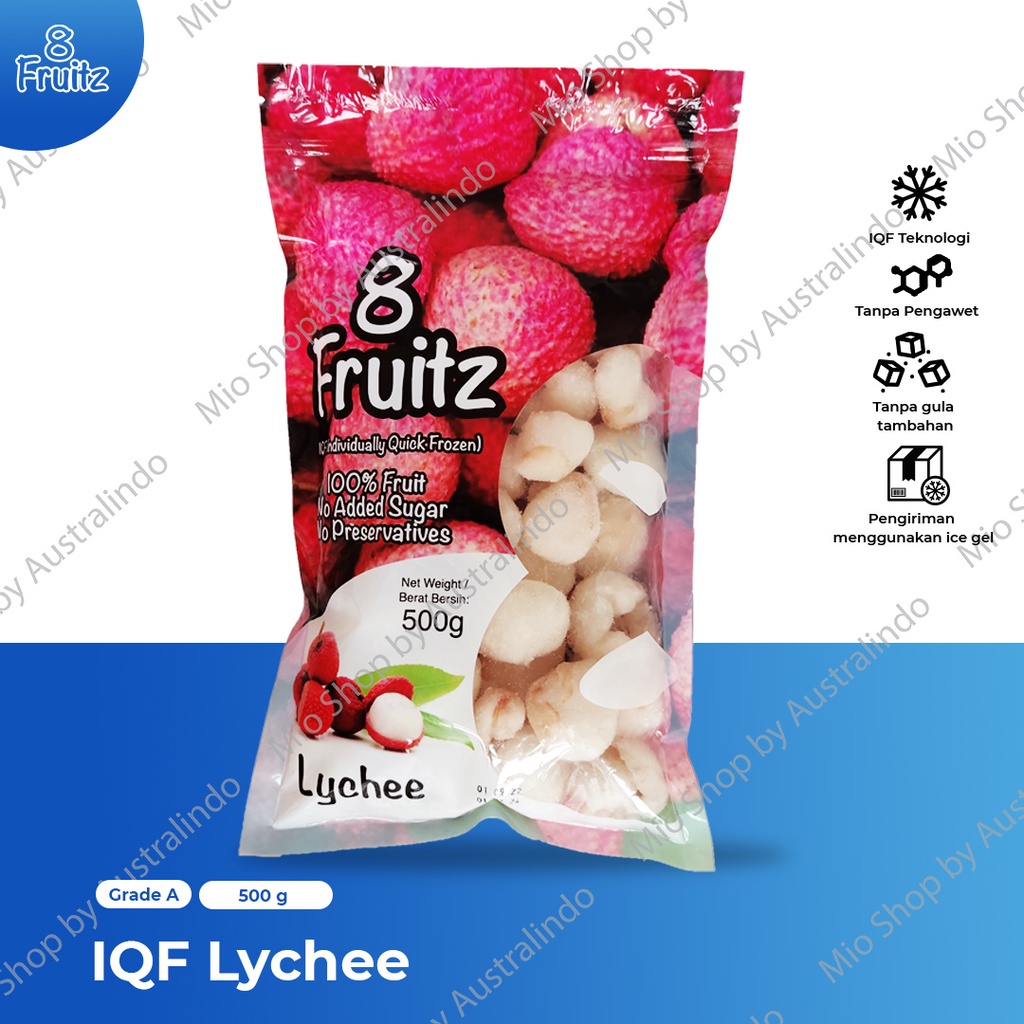 

8 Fruitz frozen lychee/leci beku 500 Gr