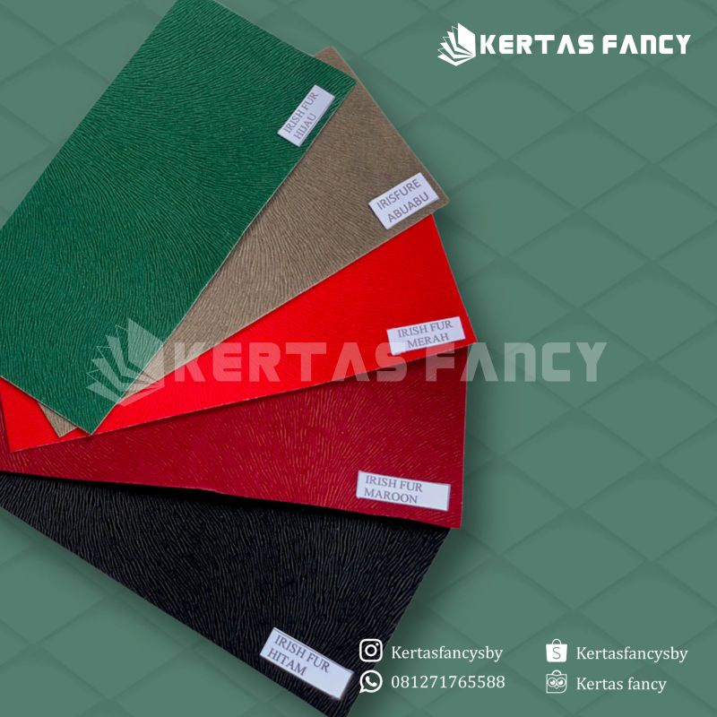 

Crystal Paper IRISH FUR (kertas Kain) Untuk Kertas Souvenir / Kertas Cover box / Kertas Undangan